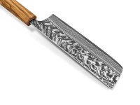 Damastmesser Nakiri 165 SG2, 63 Lagen, Olive 6 Damastmesser Nakiri 165 SG2, 63 Lagen, Olive – Bild 6