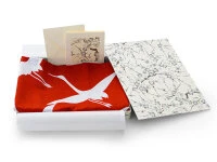 Geschenkset Chiyogami Mit Furoshiki Kuren M, Rot