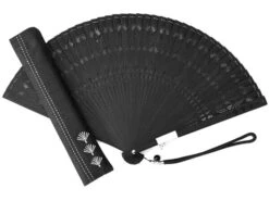 Handfächer Kuroi Taki, Schwarz -Haushaltsprodukte Geschäft handfaecher kuroi taki schwarz 1