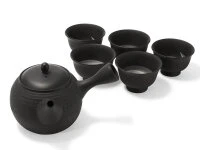 Japanisches Teeservice 6-teilig, Kyusu Tokoname Tobikanna Kuro 3 Japanisches Teeservice 6-teilig, Kyusu Tokoname Tobikanna Kuro – Bild 3