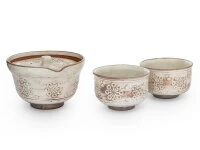 Japanisches Teeservice Kobiki Hana Mischima, 3-teilig
