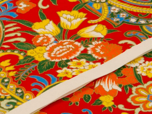 Japanpapier Chiyogami, Blumenstrauß Auf Rot 3 Japanpapier Chiyogami, Blumenstrauß Auf Rot – Bild 3