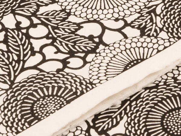 Japanpapier Katazome, Blüten Und Ranken S/w 3 Japanpapier Katazome, Blüten Und Ranken S/w – Bild 3