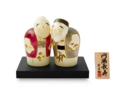 Kokeshi: Holzfigur Enmanchoju (Paar) -Haushaltsprodukte Geschäft kokeshi holzfigur enmanchoju paar 1