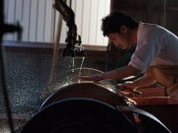 SPG2 Kuroshiage Tsuchime Santoku 180mm, Wenge Handle 5 SPG2 Kuroshiage Tsuchime Santoku 180mm, Wenge Handle – Bild 5