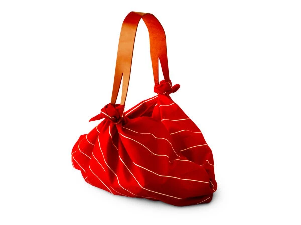 Umhängetasche Furoshiki Sutoraipu, Rot, 70 Cm 11 Umhängetasche Furoshiki Sutoraipu, Rot, 70 Cm – Bild 11