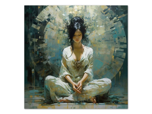 Wandbild Zazen #2, Japanische Meditation, Farbig, 1:1 3 Wandbild Zazen #2, Japanische Meditation, Farbig, 1:1 – Bild 3