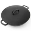 Wok Pfanne / Topf, Gusseisen Mit Deckel, 2 Größen